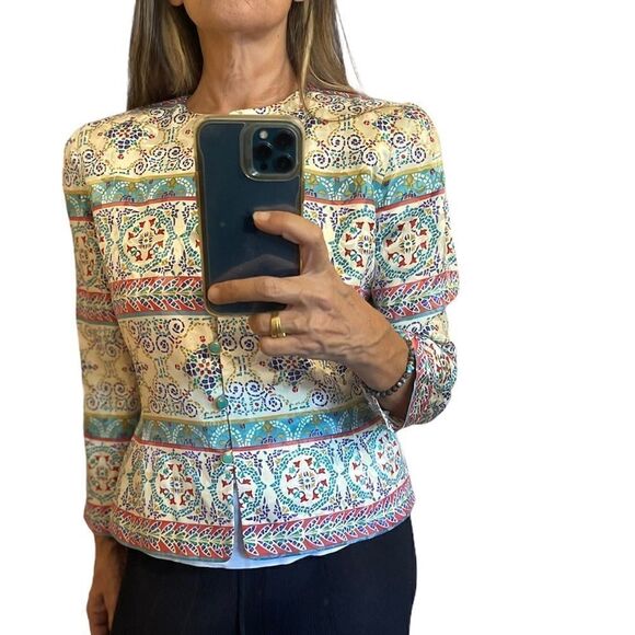 3/$25 ADRIANNA PAPELL Vintage Silk Long Sleeves Blazer.Size 8 - Picture 4 of 15
